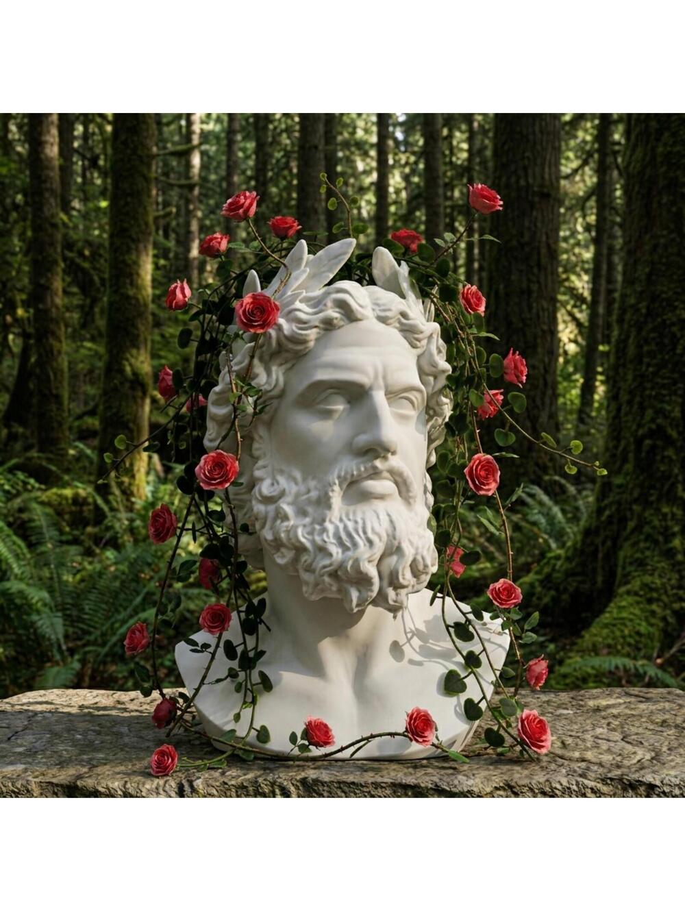 Luxury Indoor Planter - Greek God Bust - Home Office Decor - Gift for Her